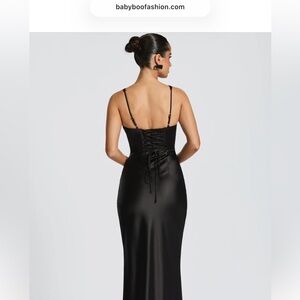 Elegant Black Satin Dress
